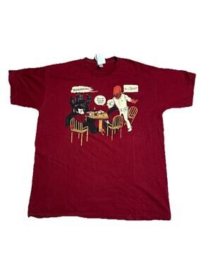 Star Trek Star Wars Shirt Parody Poker Adult L Woot Burgandy Short Sleeve